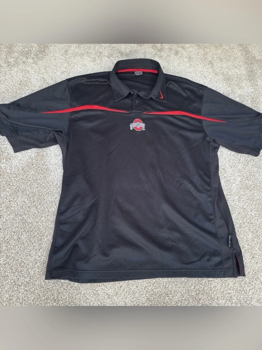 Nike Team Ohio State Buckeyes Polo Black/Red Size Large